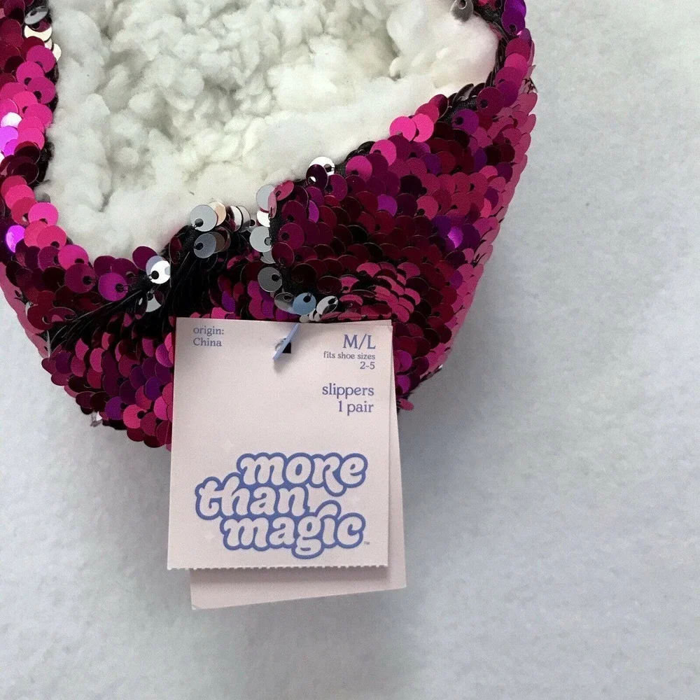 More than Magic NWT Sequins Slippers Girls M/L